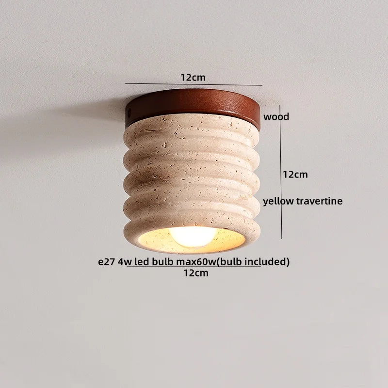 lampe moderne bois beige brun granuleux led e27 60w minimaliste