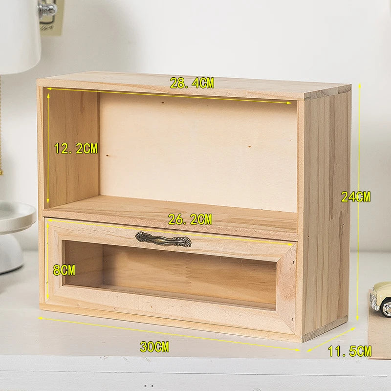 armoire deux portes vitrées tiroirs rangement bois classique horloge tasses miniature