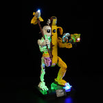figurine robotique skeleton jaune blanc vert bleu violet moderne technologie kit lumière led batterie