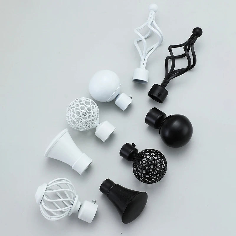 tiges rideau noires blanches perforées lisses modernes clips accessoire décoration maison