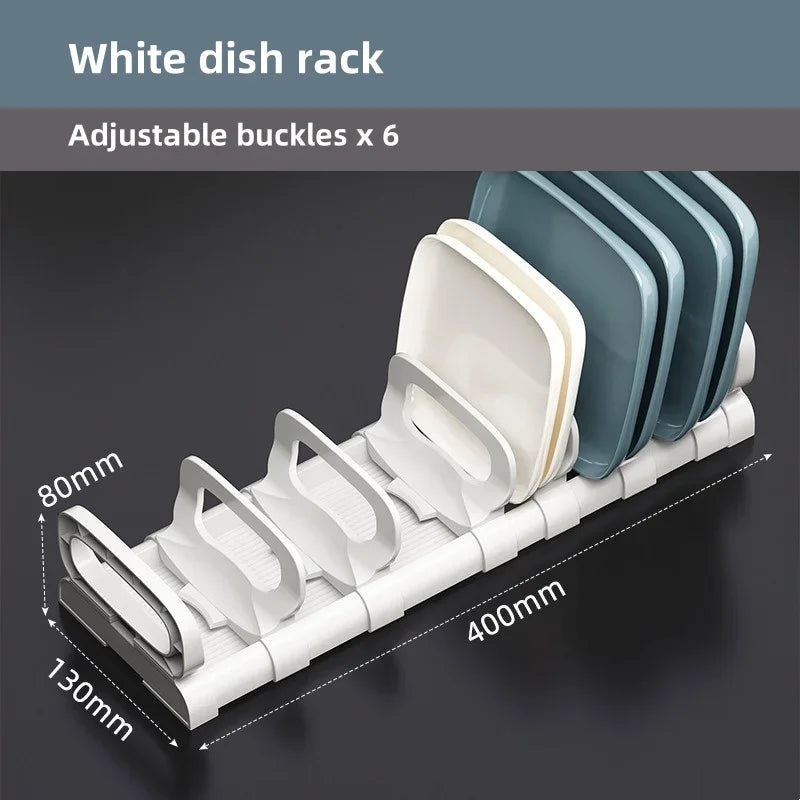 supports rangement assiettes bols clips réglables moderne blanc bleu doré respectueux environnement cuisine