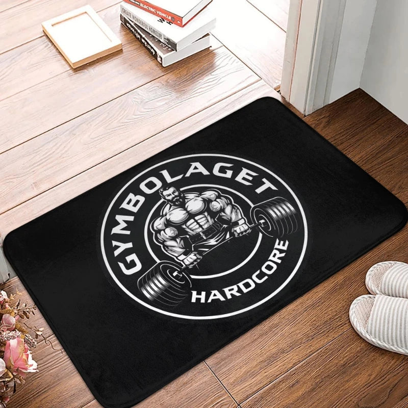 tapis sol salle sport motif musculation antidérapant intérieur moderne noir gris blanc