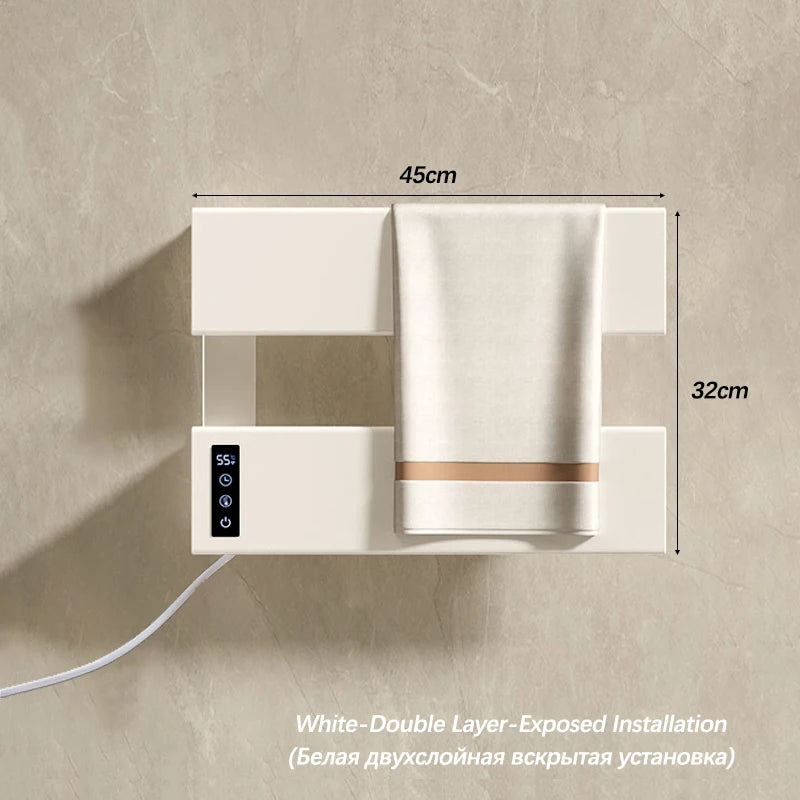 radiateur serviettes électrique mural blanc moderne contrôle température minuterie salle