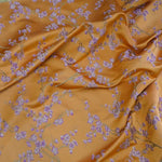 tissu polyester orange violet motifs floraux robe jupe coussin sac élégant bricolage