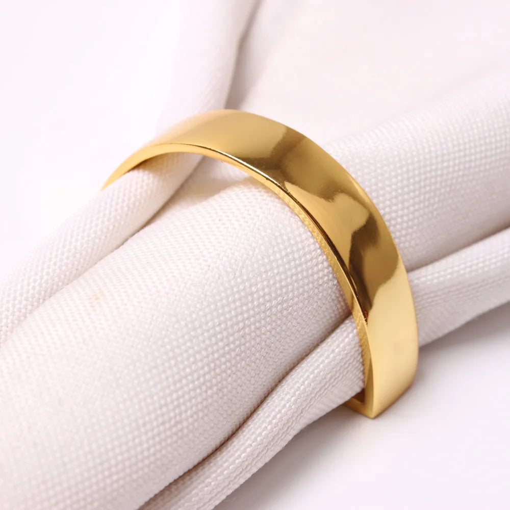 anneau serviette métal or argent cuivre moderne élégant lisse brillant opacité mariage table decoration