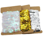 ruban paillettes or argent multicolore moderne festif 910cm polyester brillant 6mm