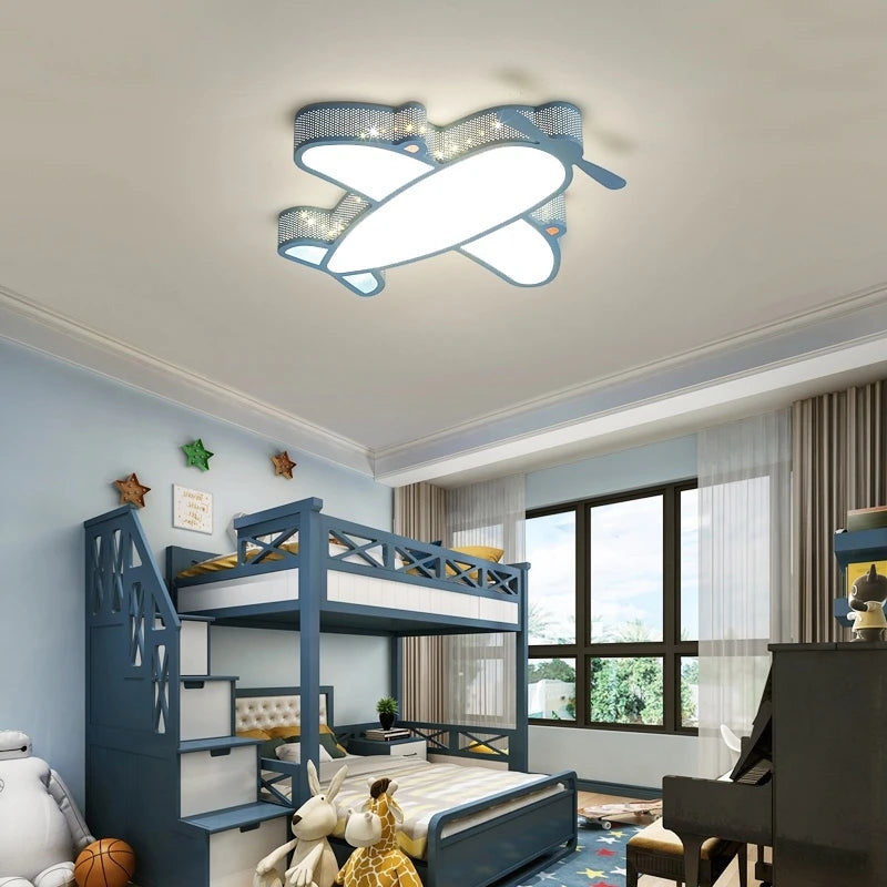 lampe moderne avion étoiles bleu blanc enfant chambre salon