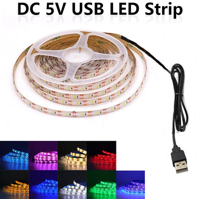 Ruban LED USB 5V 2835 blanc chaud pour rétroéclairage TV