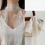 écharpes dentelle florale polyester quatre saisons unisexe rouge blanc noir beige