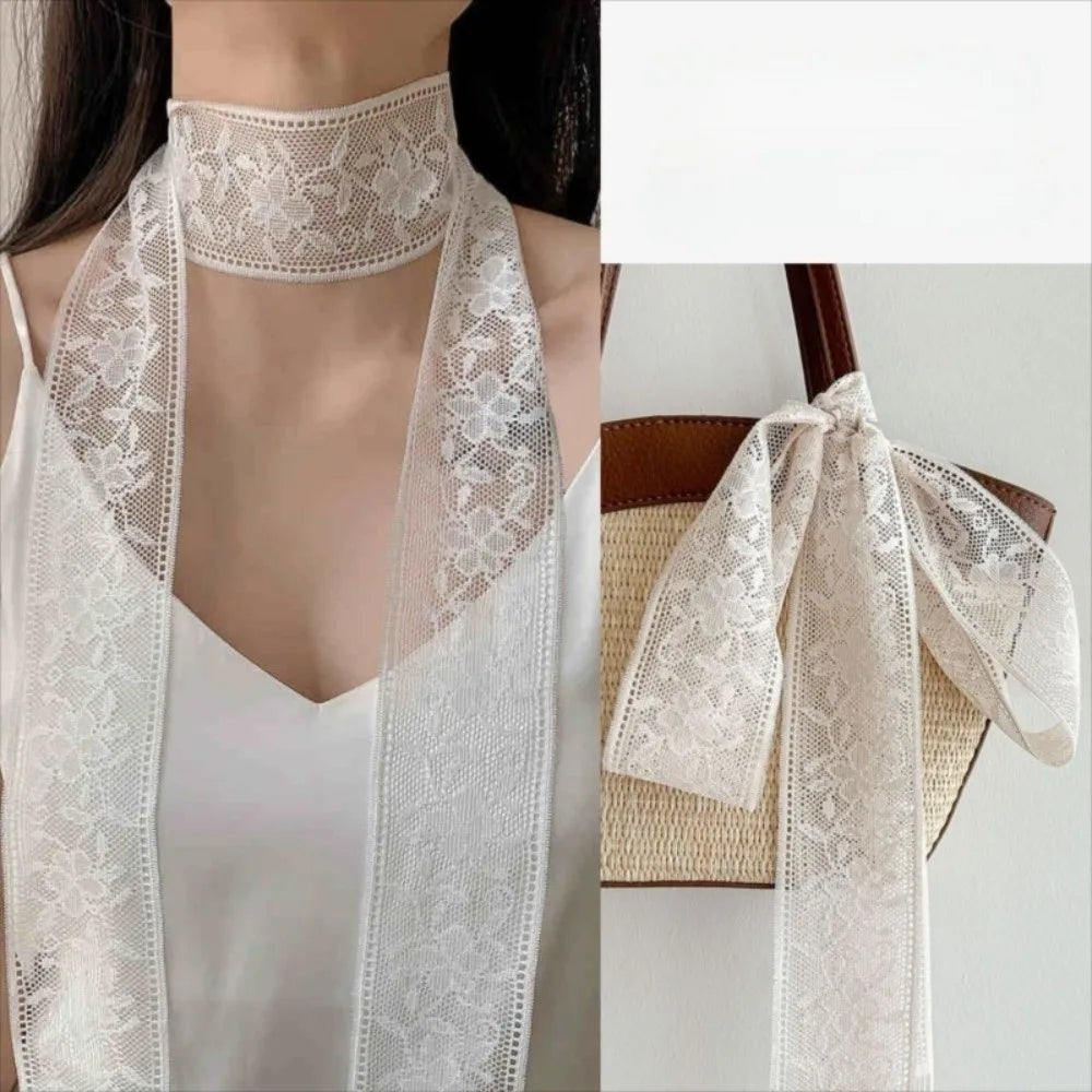 écharpes dentelle florale polyester quatre saisons unisexe rouge blanc noir beige