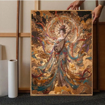 peinture numéro fleurs abstraites multicolores kit débutant acrylique toile adulte contemporain brosse boîtes couleurs