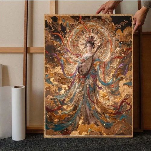 peinture numéro fleurs abstraites multicolores kit débutant acrylique toile adulte contemporain brosse boîtes couleurs