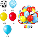 boîtes bonbons vache nuages assiettes jetables sacs cadeaux guirlande thème anniversaire ballons cowboys