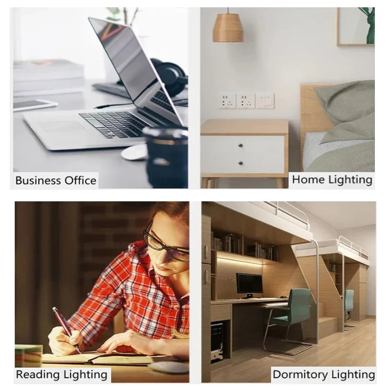 lampe led clipable bras flexible moderne câble usb interrupteur blanc chaud lumière étude chambre
