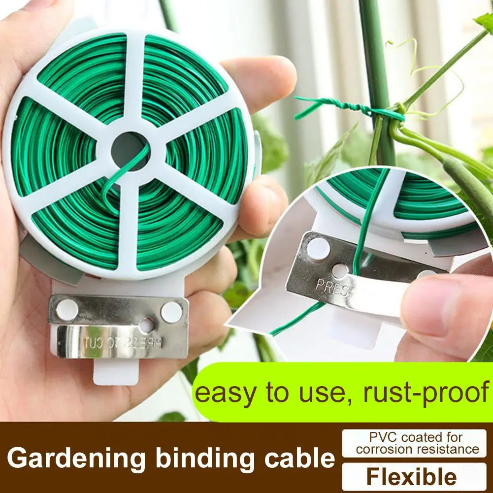 câble jardinage vert adhésif coupe fil support plantes moderne organisation