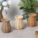 vase rotin tressé main beige clair décoration maison fleurs séchées traditionnel effet chic