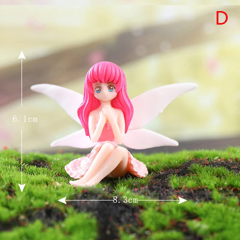 figurines fées décoratives dessin animé nouvelles années couleurs pastel vêtements ailes cheveux