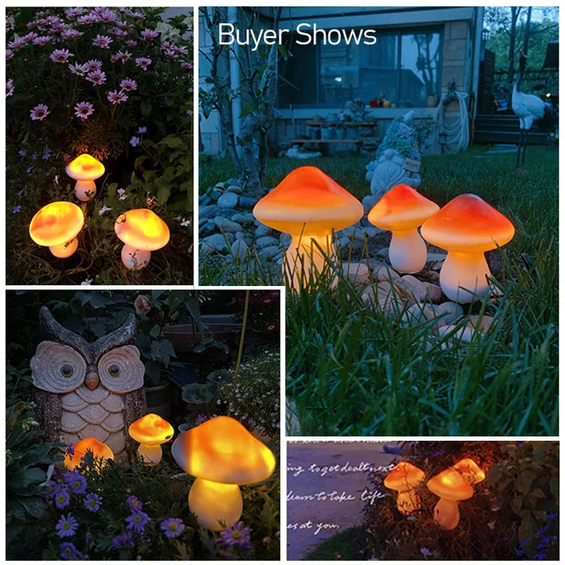 lumières solaires extérieures champignons colorées autoinstallation ip65 led