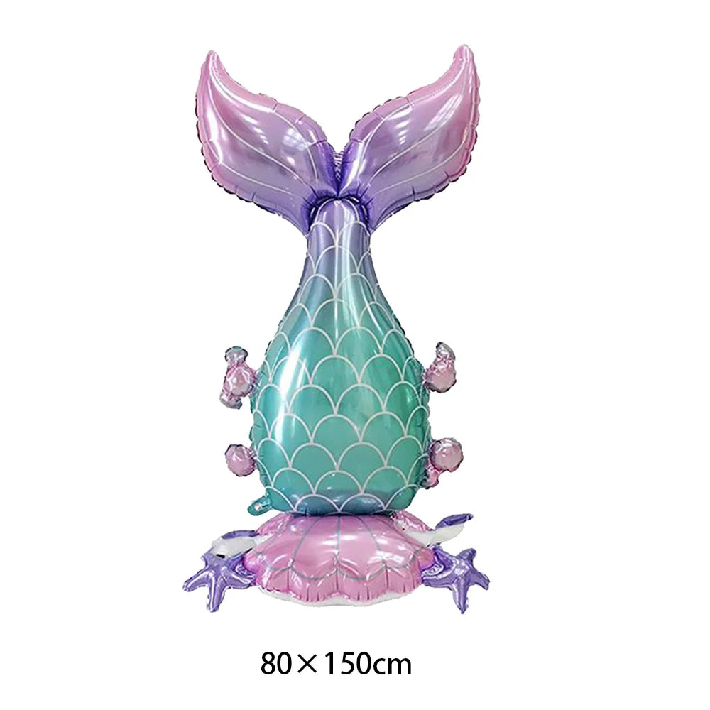 décorations fête anniversaire thème sous marin ballons sirènes guirlande happy birthday motifs poissons coquillages