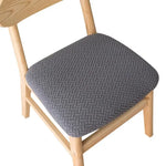 housse chaise moderne tissu géométrique polyester coton gris bois naturel