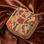 boîte bijoux vintage portable motifs floraux couleurs multiples rangement colliers boucles d'oreilles bracelets