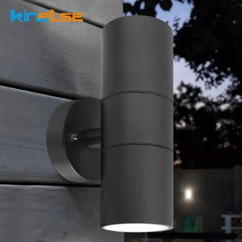 Applique murale LED moderne argentée noire éclairage extérieur verre trempé ip65 gu10