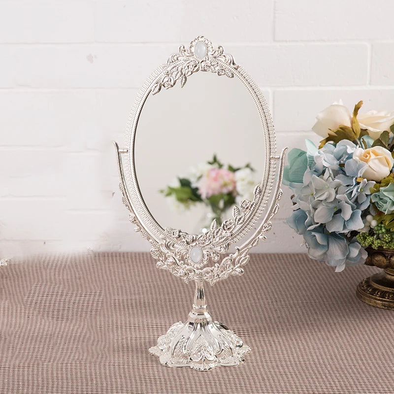 miroir ovale or floral classique dressing sans luminaire rotationnable maison