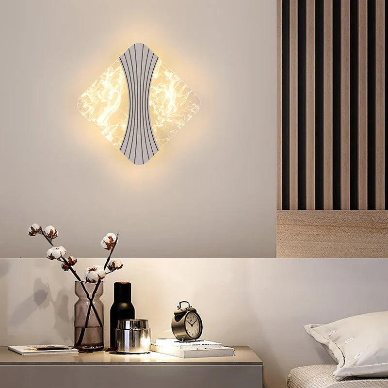 lampe murale moderne gris marbre éclairage quotidien cuisine chambre coucher entrée 9W LED