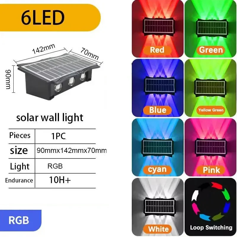 lampes murales solaires extérieures modernes couleurs chaudes ip65 led autoinstallation festiveextérieur