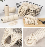 corde macramé coton beige clair spirale traditionnelle 4mm 5mm 6mm 50m 100m sacs vêtements