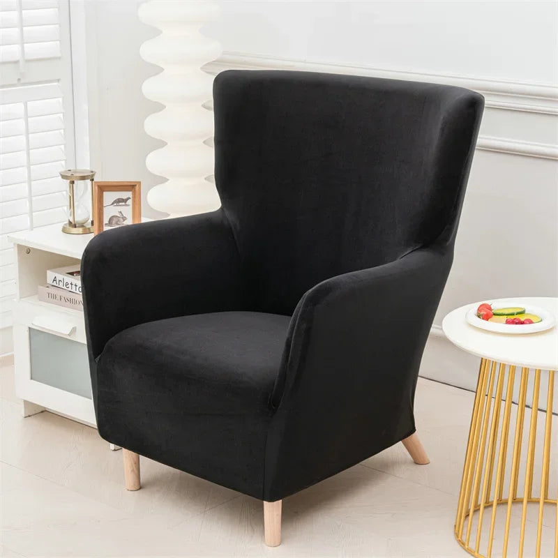 Housse fauteuil velours beige clair moderne canapé place lavable machine restaurant