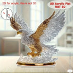 décoration sculpture aigle transparent doré moderne brillance effet métallique base plate