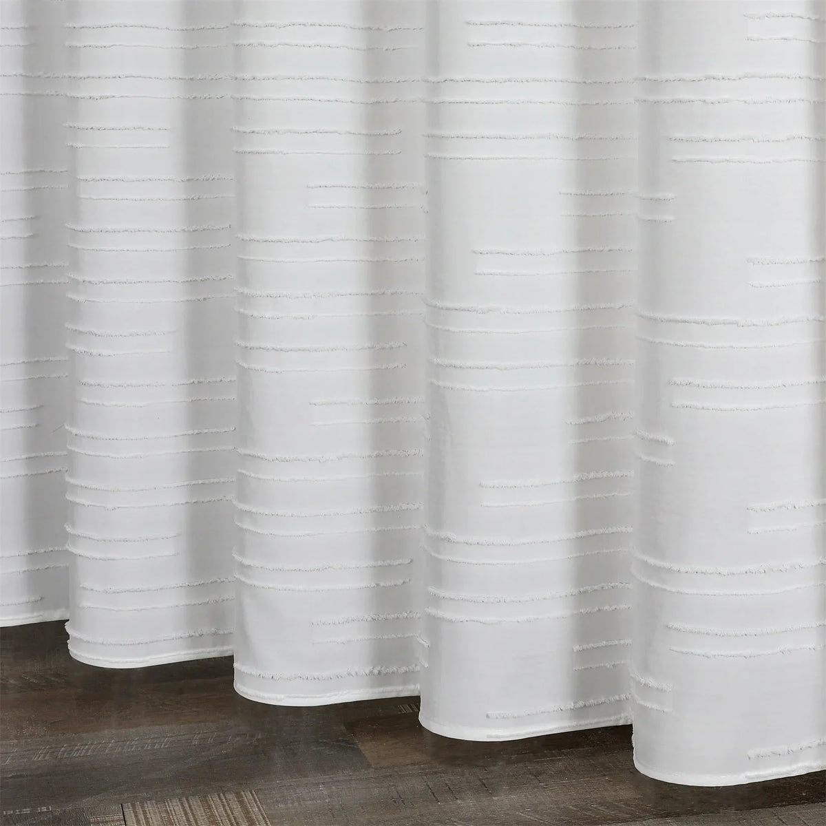 rideau douche polyester géométrique moderne blanc diamants superposés opaquant respectueux environnement