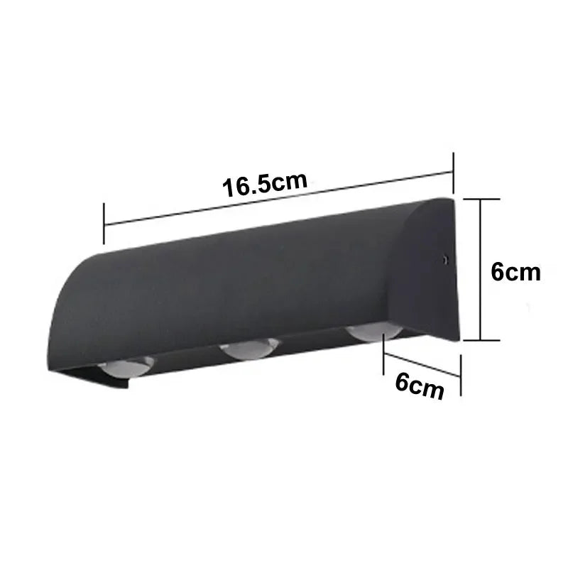 applique murale moderne led lumières noir étanche ip65 aluminium oeilletsextérieur