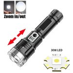 torche lumineuse rechargeable 20w led noire texturée moderne étanche 7modes