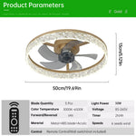 ventilateur led moderne télécommande blanc doré noir strass floral élégant chambre salon
