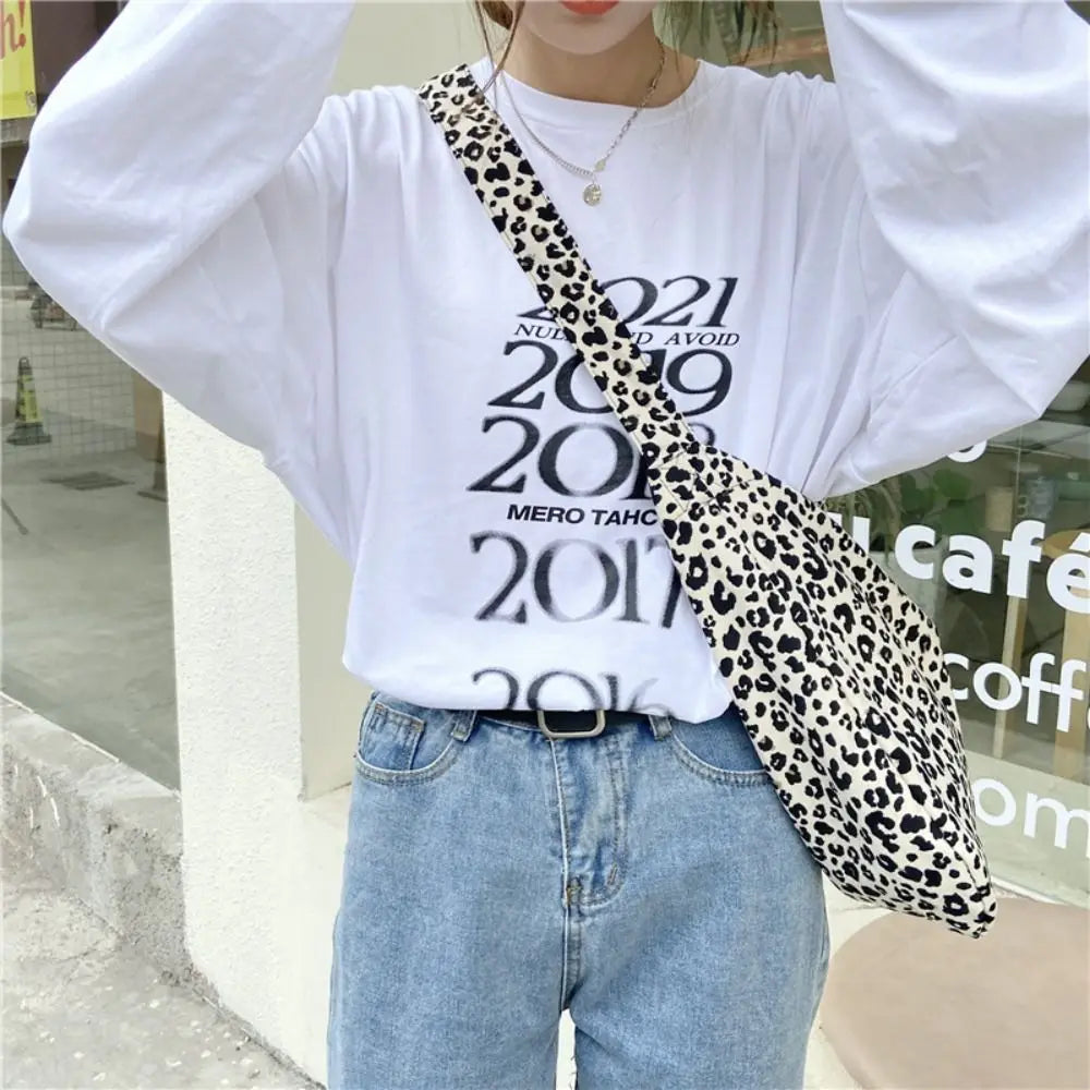 sac main blanc léopard poignées détachables moderne fourre tout polyestère nylon unisexe grande capacité