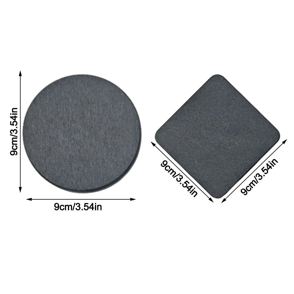 coasters polyester blanc gris moderne antidérapants résistants chaleur textures granuleuses