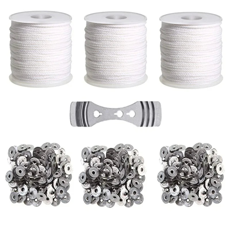 fil coton cire bâtonnets clips métalliques étiquettes bricolage artisanal blanc pratique utilitaire