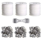 fil coton cire bâtonnets clips métalliques étiquettes bricolage artisanal blanc pratique utilitaire