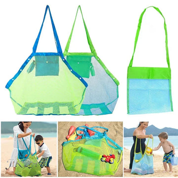 sac plage pliable multi usage vert clair bleu turquoise bleu foncé maille tissu uni