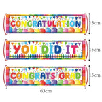 décorations festives multicolores congrats grad ballons crayons ciseaux enveloppe cloche lettres scolaires enfants