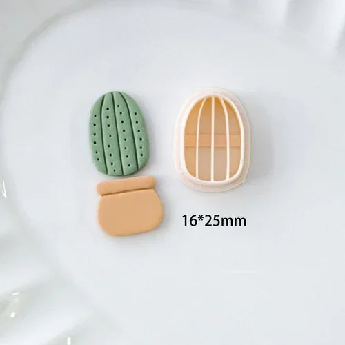 moules biscuits cactus motifs géométriques pots différents couleurs vert beige marron rose modernes
