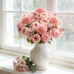 bouquet fleurs artificielles soie rose blanc mariage décoration intérieure classique anniversaire baby shower