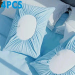 couvre lits bleu plissé doux moderne adhésifs pack pièces tissu polyester coton usage unique