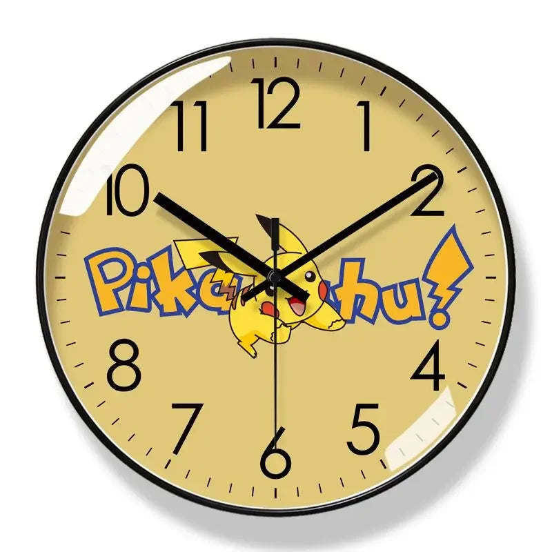 horloge murale pikachu moderne quartz sans pile décoration maison dessin animé pokémon go monster