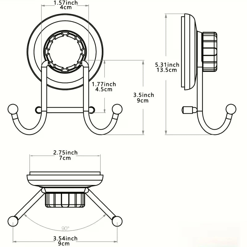 crochet adhésif double ventouse argenté moderne papier toilette cuisine salle bain inoxydable