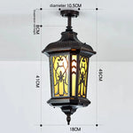 lampe rue classique verre teinté noir doré motifs floraux éclairage extérieur résistant intempéries