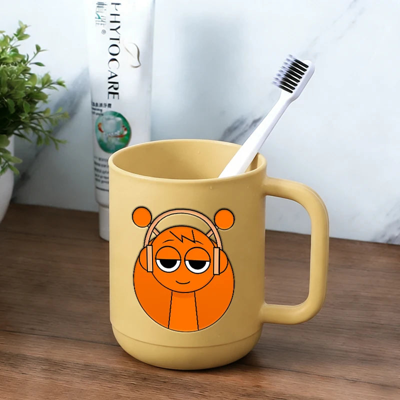tasse dents enfant plastique brosse dents dessin animé salle bain couleur