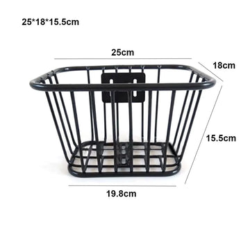 panier vélo noir maille métallique clips fixation moderne durable réglable arrière facile